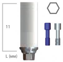 S1PCH-3.75, L 11 Пластиковый абатмент с основанием из кобальт-хрома с 6-гранником